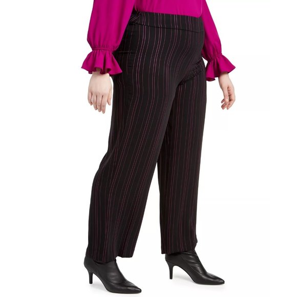 BAR III Trendy Plus Size Striped Wide-Leg Pants - 16W - Picture 4 of 4